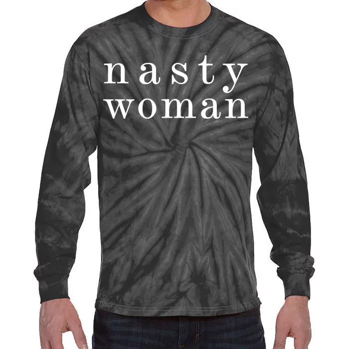 Classy Nasty Woman News Anchor Logo Tie-Dye Long Sleeve Shirt