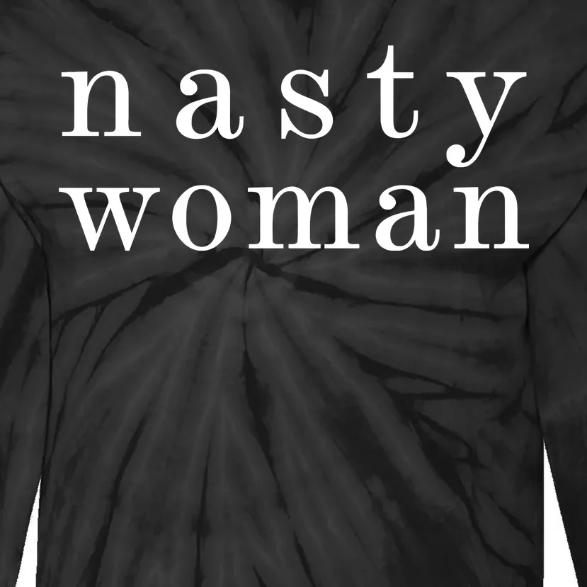 Classy Nasty Woman News Anchor Logo Tie-Dye Long Sleeve Shirt