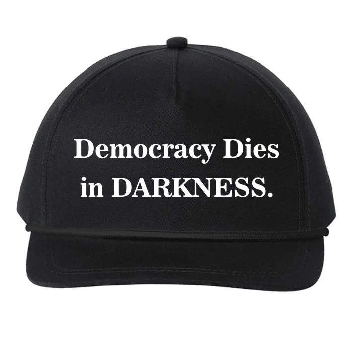 Classy News Democracy Dies in Darkness Snapback Five-Panel Rope Hat