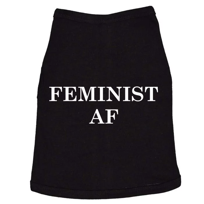 Classy News Feminist AF Text Logo Doggie Tank