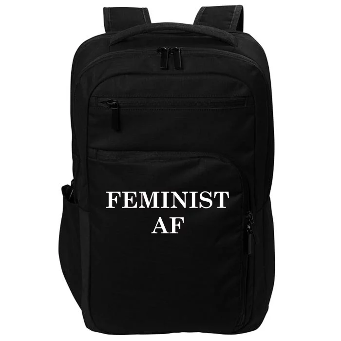 Classy News Feminist AF Text Logo Impact Tech Backpack