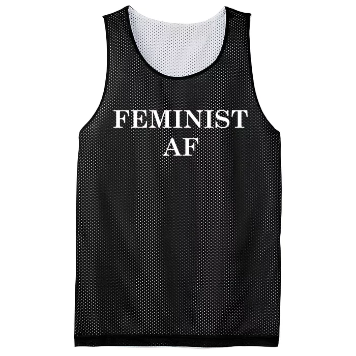 Classy News Feminist AF Text Logo Mesh Reversible Basketball Jersey Tank