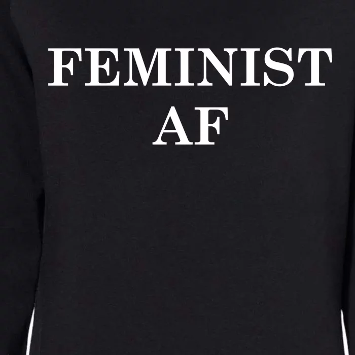 Classy News Feminist AF Text Logo Womens California Wash Sweatshirt