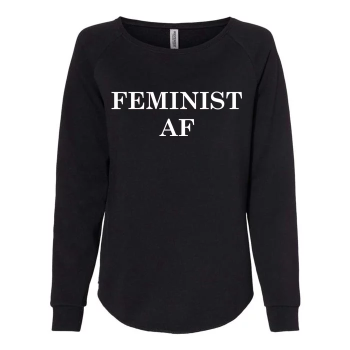 Classy News Feminist AF Text Logo Womens California Wash Sweatshirt