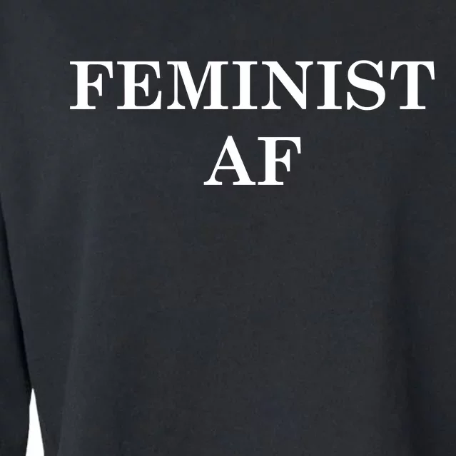 Classy News Feminist AF Text Logo Cropped Pullover Crew