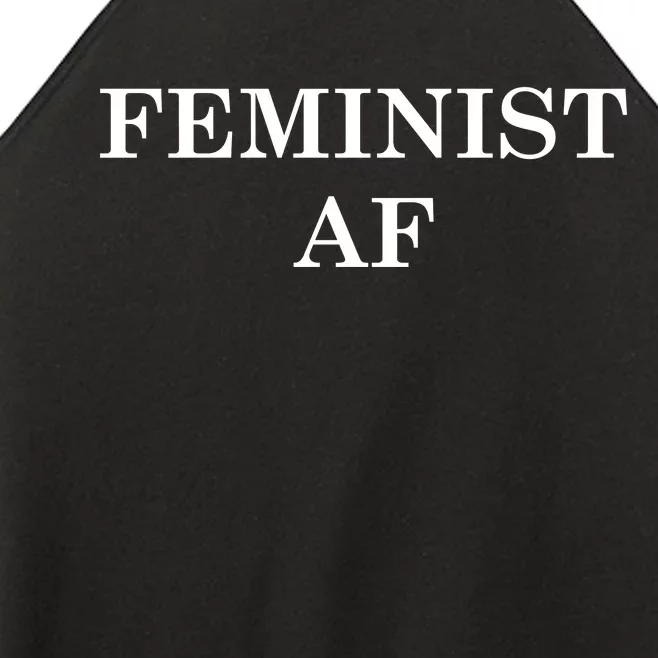 Classy News Feminist AF Text Logo Women’s Perfect Tri Rocker Tank