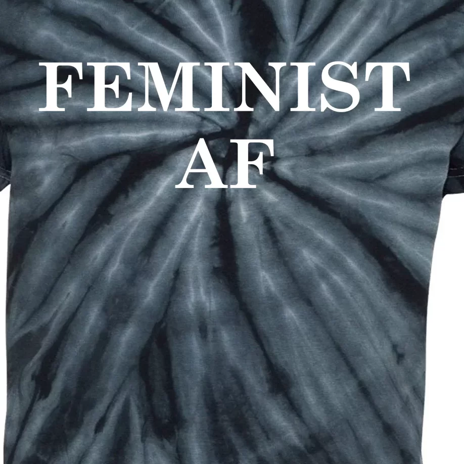 Classy News Feminist AF Text Logo Kids Tie-Dye T-Shirt