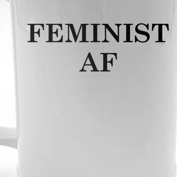 Classy News Feminist AF Text Logo Front & Back Beer Stein