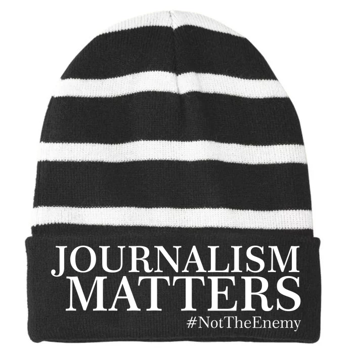 Classy News Journalism Matters #NotTheEnemy Striped Beanie with Solid Band