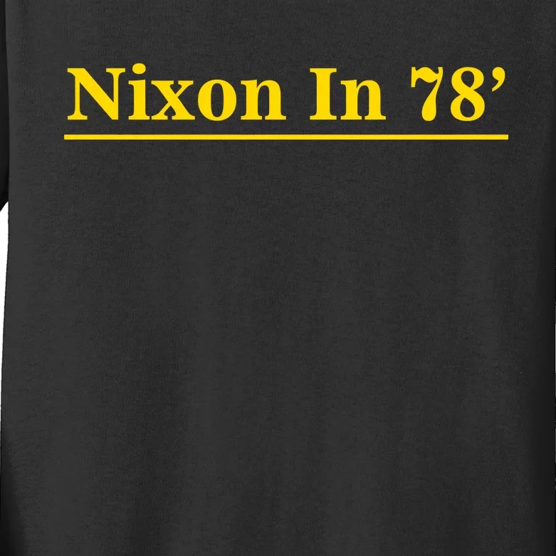 Classy News Nixon In 78' Logo Kids Long Sleeve Shirt