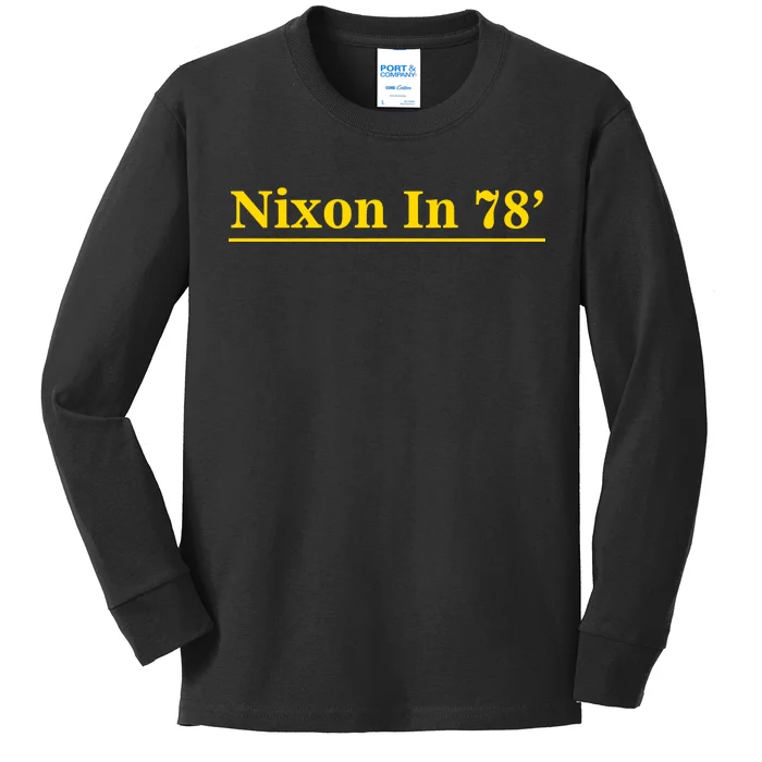 Classy News Nixon In 78' Logo Kids Long Sleeve Shirt