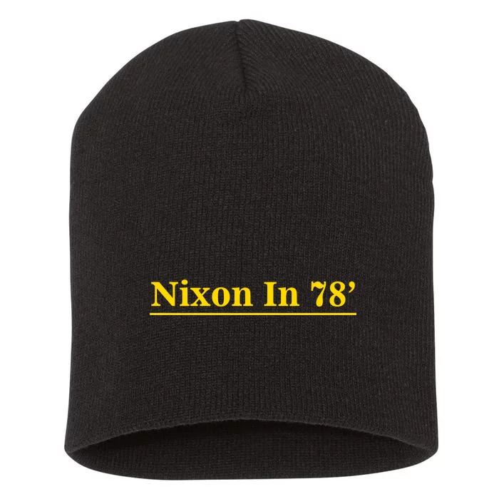 Classy News Nixon In 78' Logo Short Acrylic Beanie