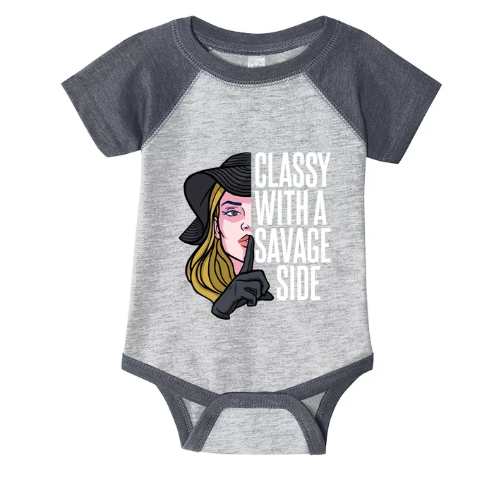 Classy With A Savage Side Infant Baby Jersey Bodysuit