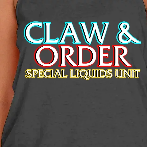 Claw & Order Special Liquids Unit Women's Knotted Racerback Tank