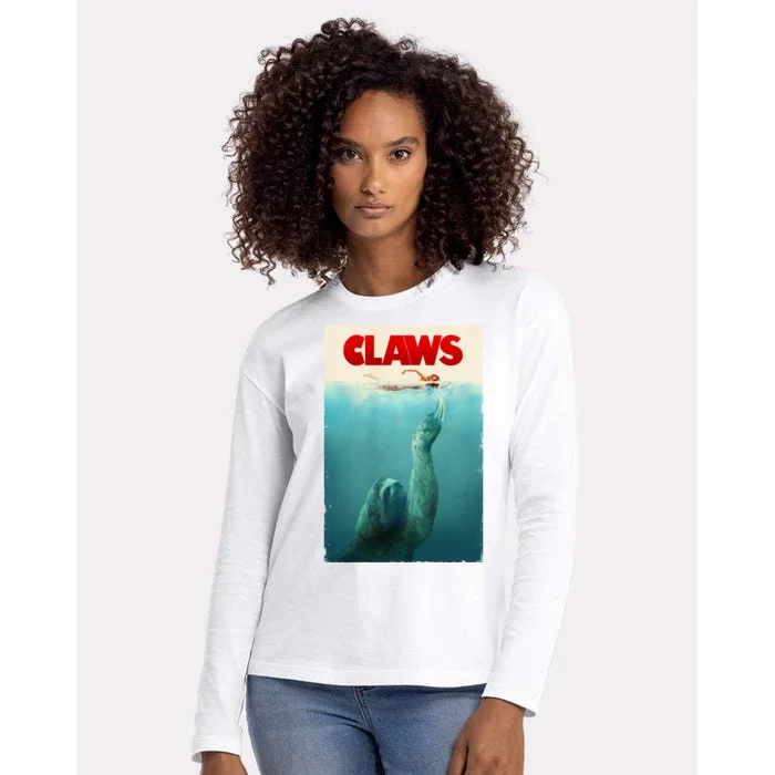 Claws Sloth Womens Cotton Relaxed Long Sleeve T-Shirt