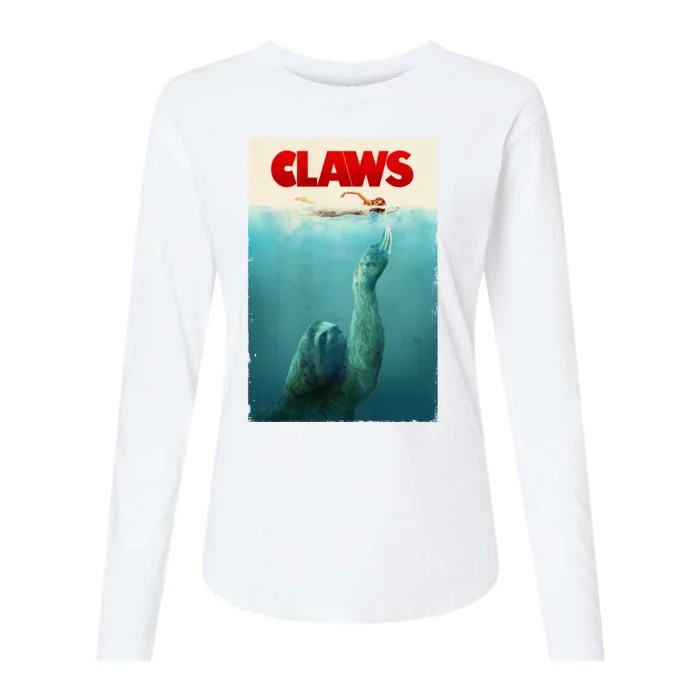 Claws Sloth Womens Cotton Relaxed Long Sleeve T-Shirt