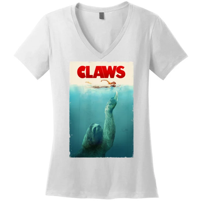 Claws Sloth Women's V-Neck T-Shirt