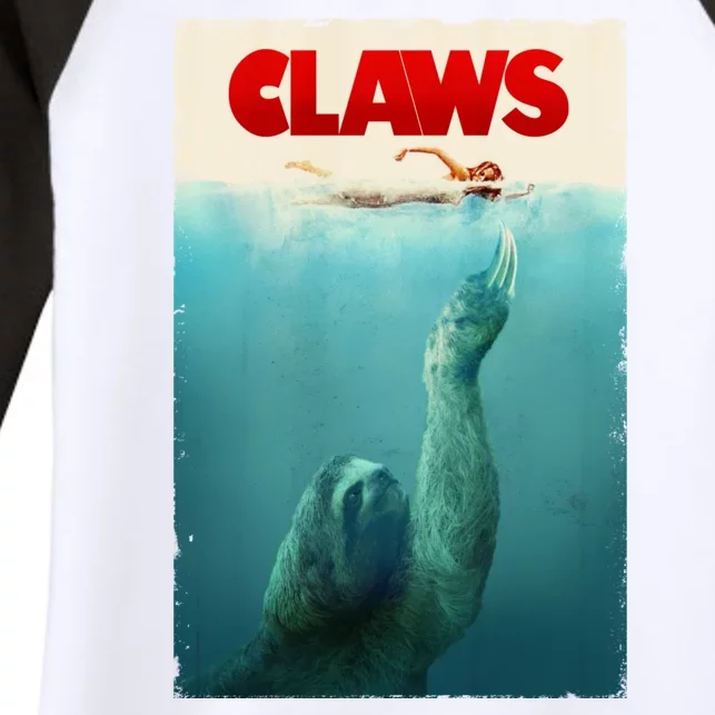 Claws Sloth Women's Tri-Blend 3/4-Sleeve Raglan Shirt