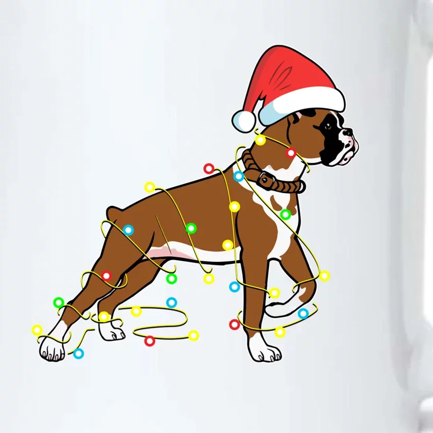 Christmas Lights Boxer Dog Lover Funny Gift Black Color Changing Mug