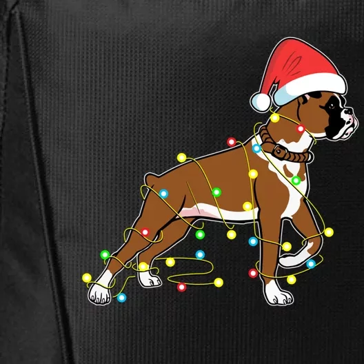 Christmas Lights Boxer Dog Lover Funny Gift City Backpack