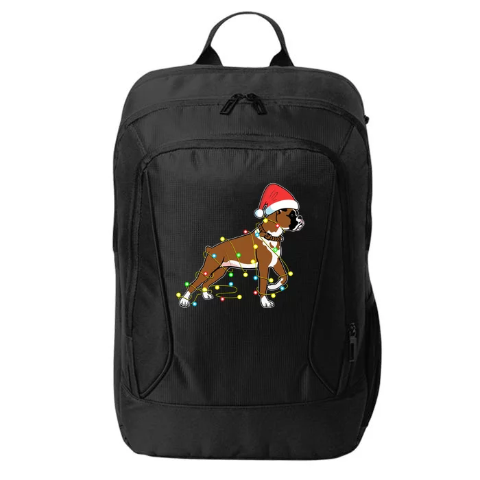 Christmas Lights Boxer Dog Lover Funny Gift City Backpack