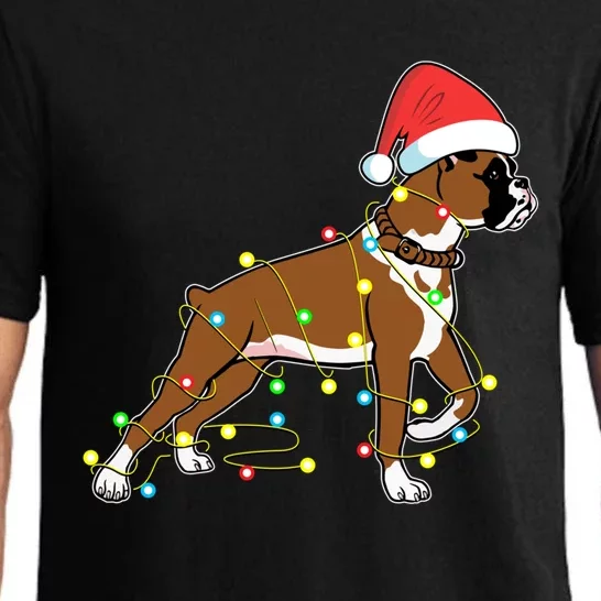 Christmas Lights Boxer Dog Lover Funny Gift Pajama Set