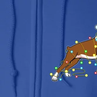 Christmas Lights Boxer Dog Lover Funny Gift Full Zip Hoodie