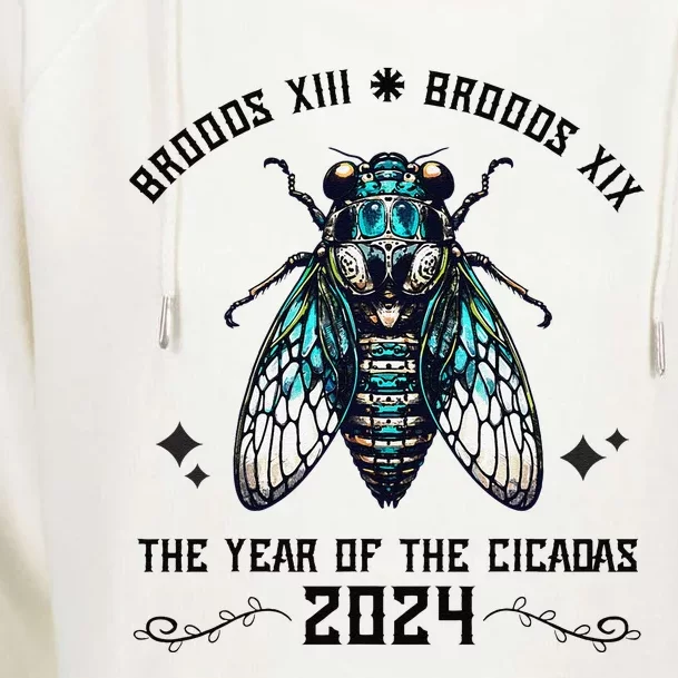 Cicada Lover Brood Xix Brood Xiii Year Of The Cicada 2024 Womens Funnel Neck Pullover Hood