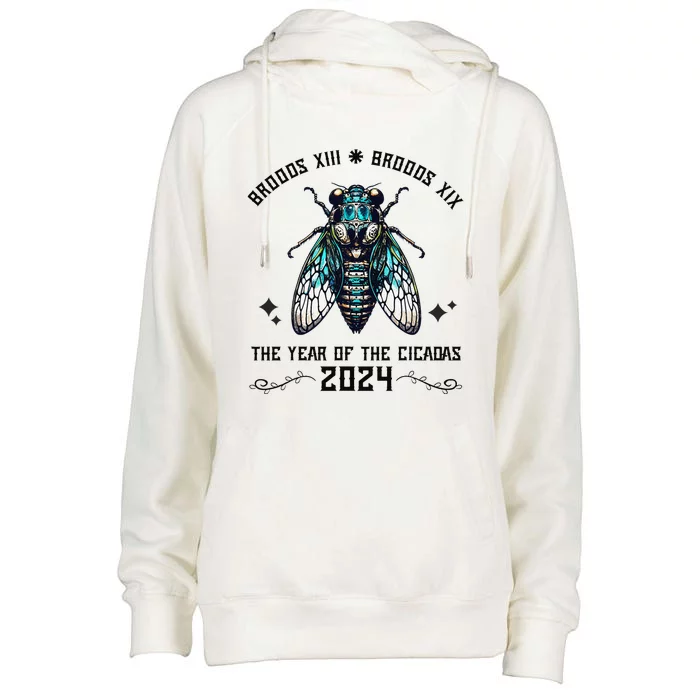 Cicada Lover Brood Xix Brood Xiii Year Of The Cicada 2024 Womens Funnel Neck Pullover Hood