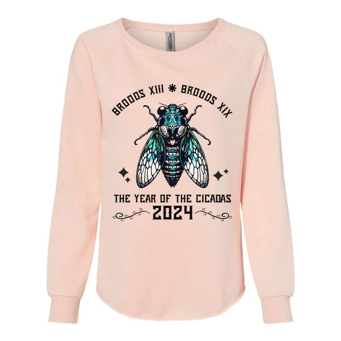 Cicada Lover Brood Xix Brood Xiii Year Of The Cicada 2024 Womens California Wash Sweatshirt