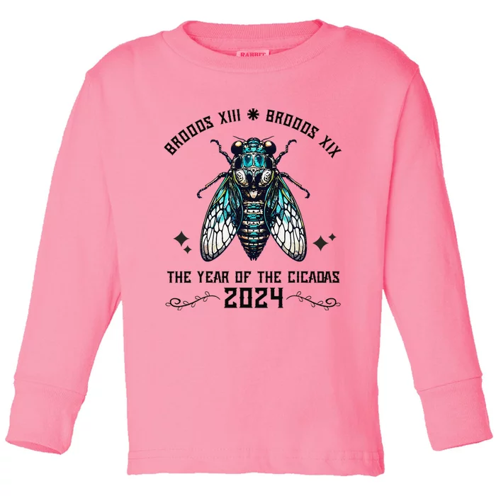 Cicada Lover Brood Xix Brood Xiii Year Of The Cicada 2024 Toddler Long Sleeve Shirt