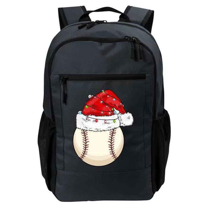 Christmas Lights Baseball Santa Hat Catcher Pitcher Pj Gift Daily Commute Backpack