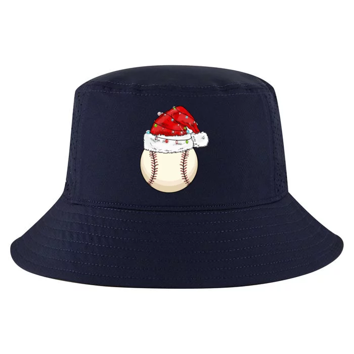 Christmas Lights Baseball Santa Hat Catcher Pitcher Pj Gift Cool Comfort Performance Bucket Hat