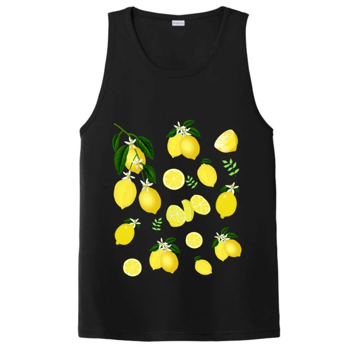 Cute Lemon Botanical Gardening Summertime Lemon Lover Gift Performance Tank