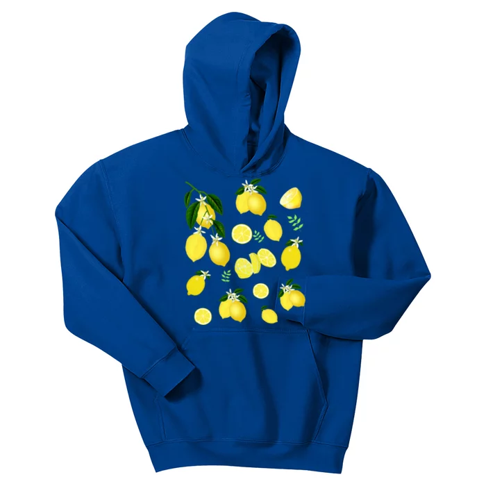 Cute Lemon Botanical Gardening Summertime Lemon Lover Gift Kids Hoodie