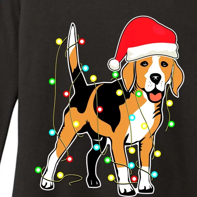 Christmas Lights Beagle Dog Lover Funny Xmas Gift Womens CVC Long Sleeve Shirt