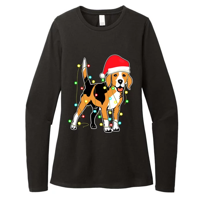 Christmas Lights Beagle Dog Lover Funny Xmas Gift Womens CVC Long Sleeve Shirt