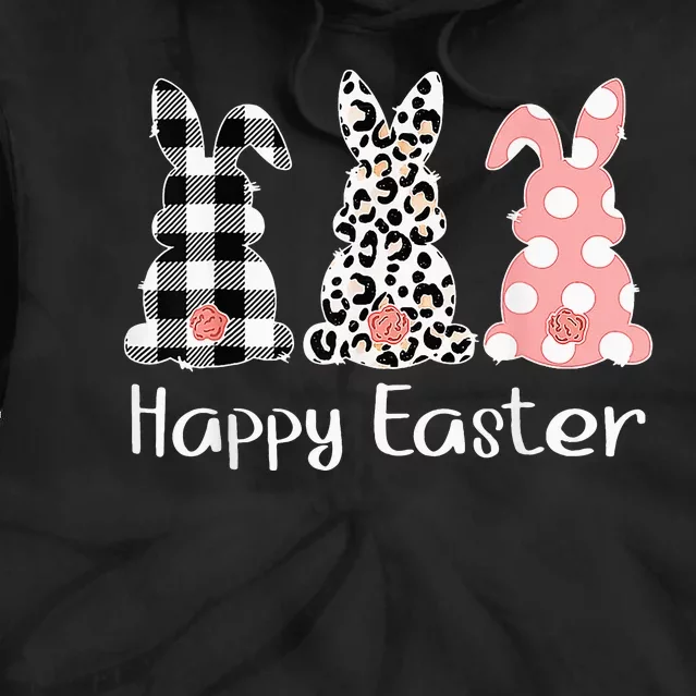 Cute Leopard Bunny Spring Hunt Eggs Rabbit Happy Easter Day Tie Dye Hoodie