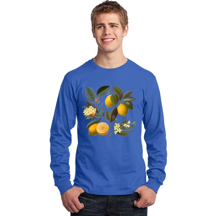 Cute Lemon Botanical Gardening Summertime Vintagefunny Gifttyle Great Gift Tall Long Sleeve T-Shirt