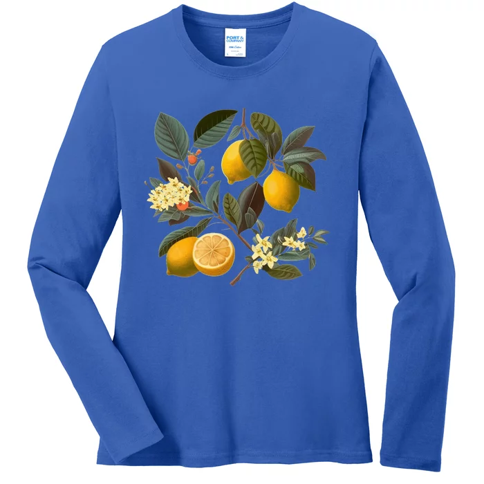 Cute Lemon Botanical Gardening Summertime Vintagefunny Gifttyle Great Gift Ladies Long Sleeve Shirt