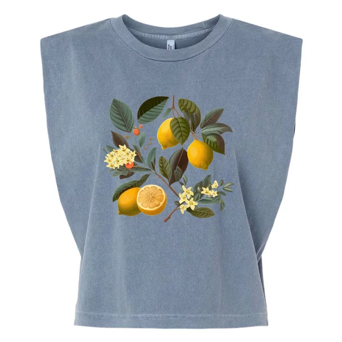 Cute Lemon Botanical Gardening Summertime Vintagefunny Gifttyle Great Gift Garment-Dyed Women's Muscle Tee