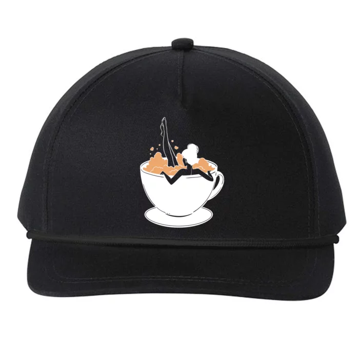 Coffee Lovers Bubble Bath Snapback Five-Panel Rope Hat