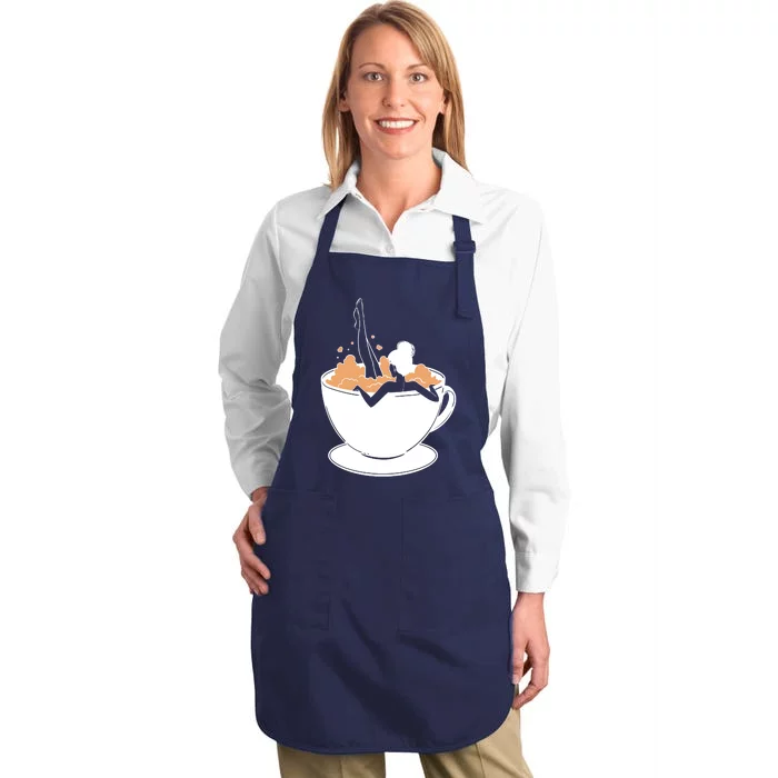 Coffee Lovers Bubble Bath Full-Length Apron With Pocket