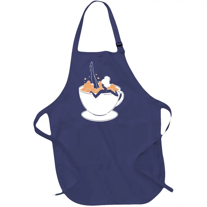 Coffee Lovers Bubble Bath Full-Length Apron With Pocket