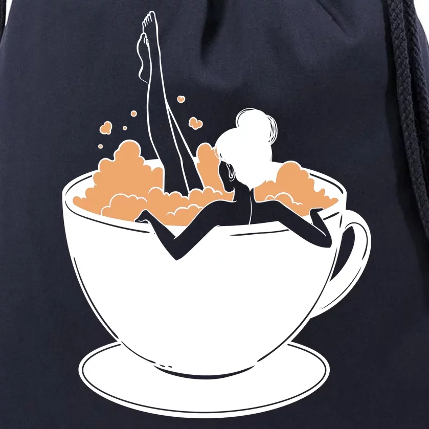 Coffee Lovers Bubble Bath Drawstring Bag