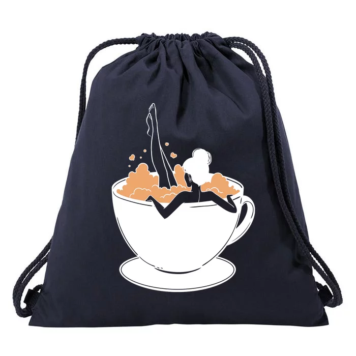 Coffee Lovers Bubble Bath Drawstring Bag