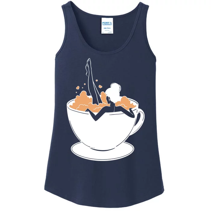 Coffee Lovers Bubble Bath Ladies Essential Tank