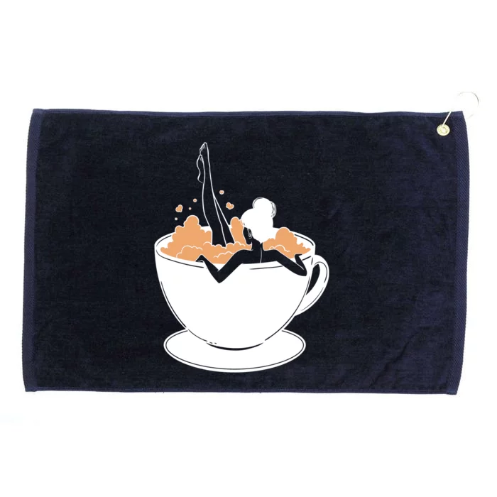 Coffee Lovers Bubble Bath Grommeted Golf Towel