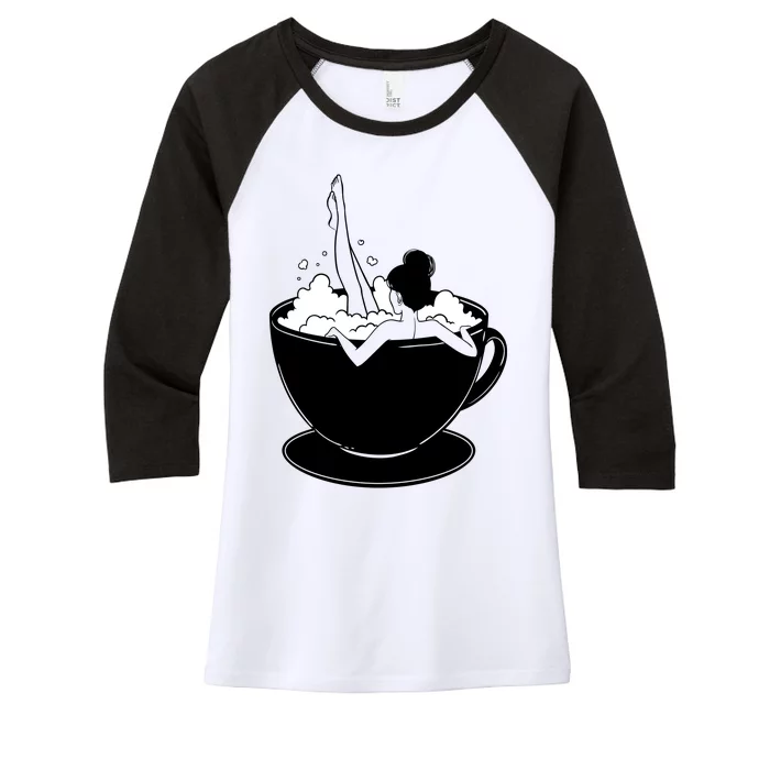 Coffee Lovers Bubble Bath Women's Tri-Blend 3/4-Sleeve Raglan Shirt