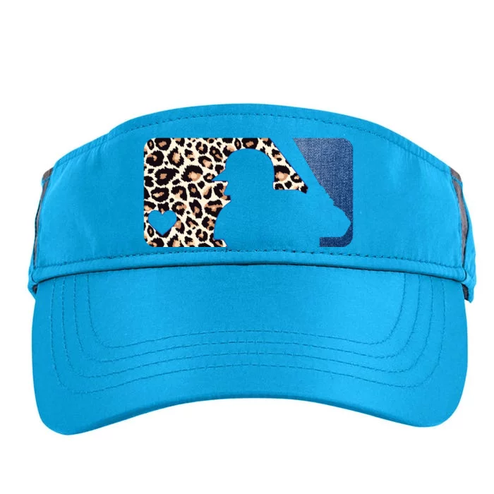 Cute Leopard Blue Jean Print Baseball Logo Adult Drive Performance Visor